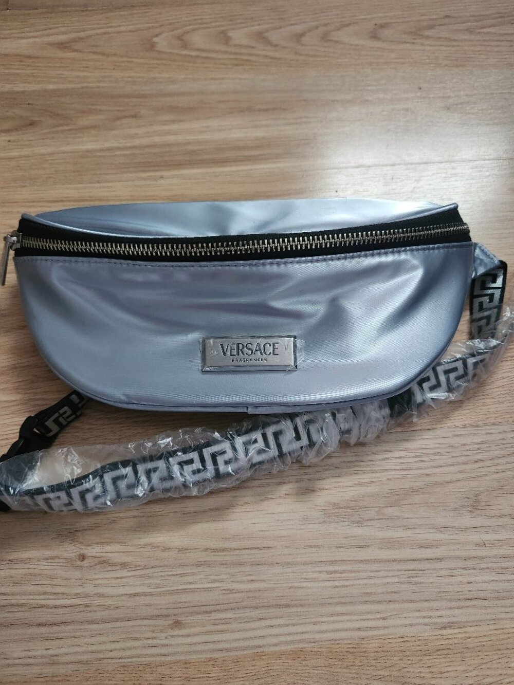 VERSACE Fragances silver belt bag